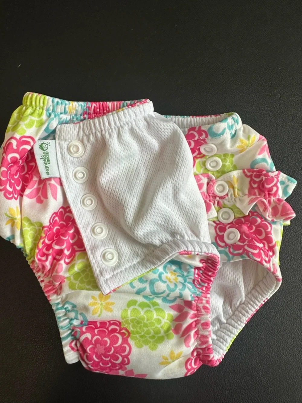 Floral Swim Diaper Cover - Pink & Aqua Bloom
